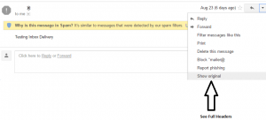 Gmail Full Headers